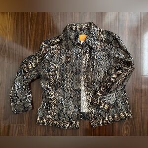 Vintage Ruby Rd. women's snakeskin sequin print jacket blouse size P8